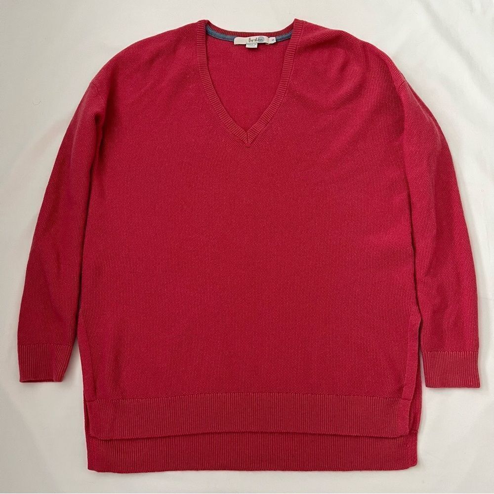 Boden Vneck wool blend split hem sweater pink women’s size S
